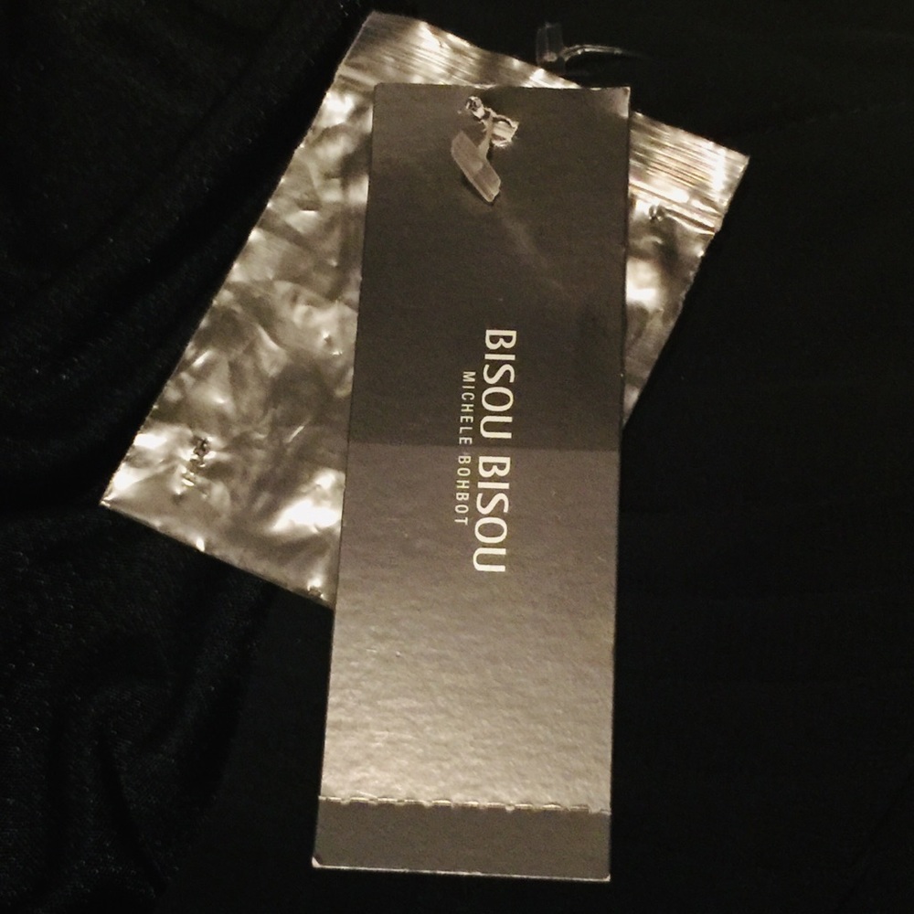 New Long Black Pleated Split Skirt 8 Medium - Picture 4 of 4